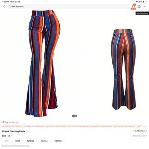 SHEIN Striped Flare Leg Pants XXL NWT